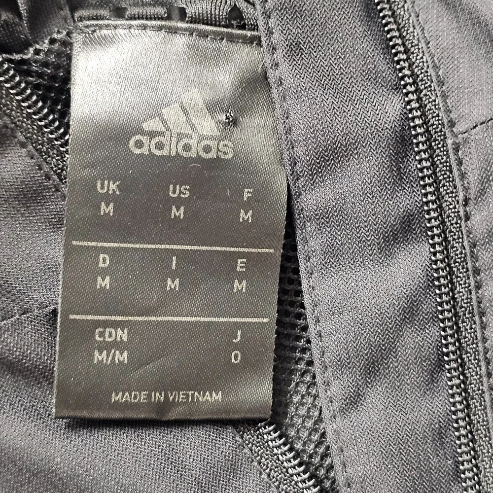 Adidas Black Men's Large‎ Hooded Half Zip Windbreaker Mesh Zip Pouch Running